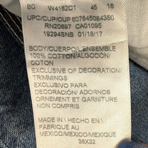 Dickies Carpenter Jeans Mens 36x32 Blue Denim Relaxed Fit Utility Work Pants - Picture 6 of 12